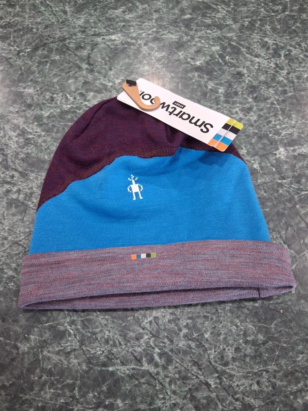 Smartwool Thermal Colorblock 100% Merino Wool Knit Winter Hat Beanie NWT Purple